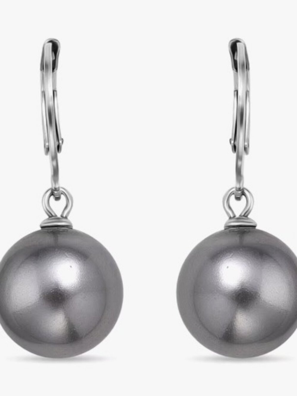 Grey Shell Pearl Dangling Earrings